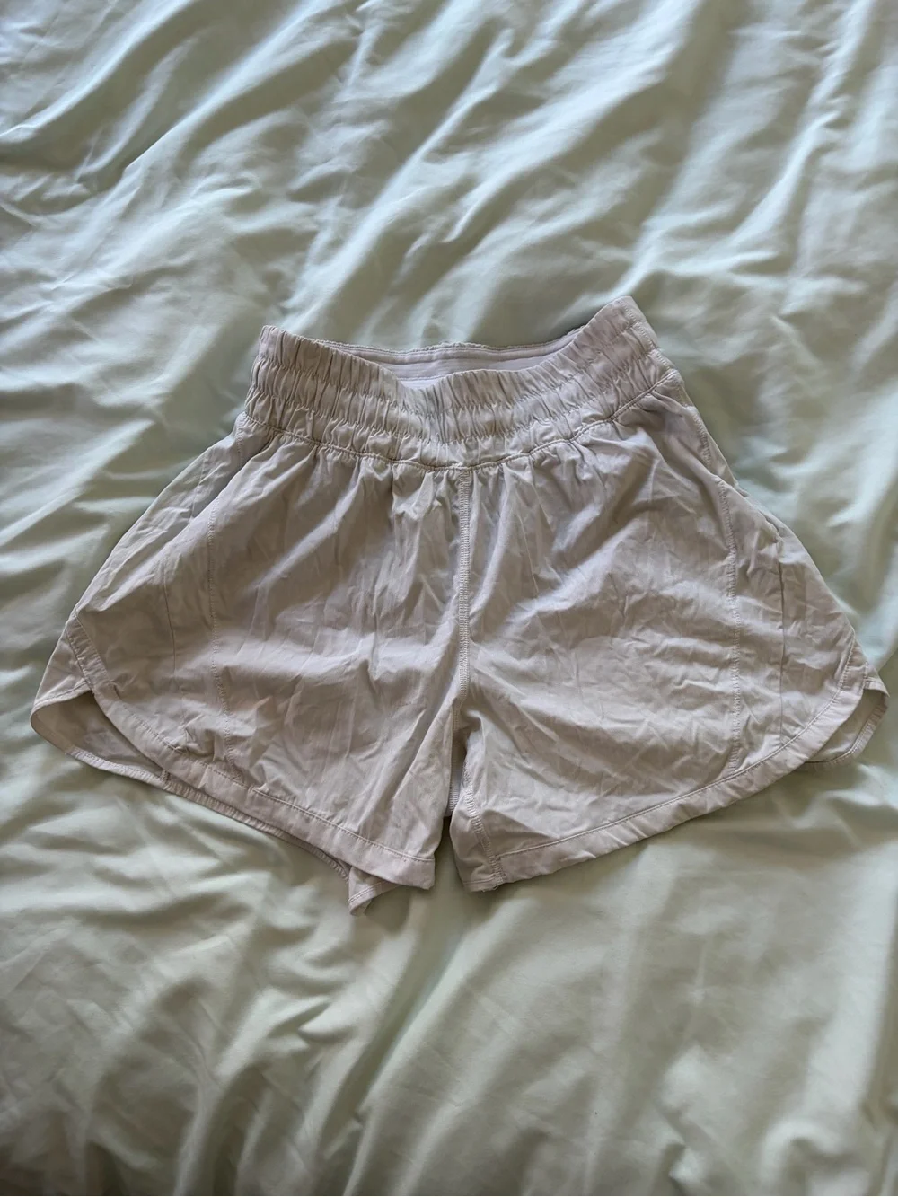 Light Gray Women's Elastic-Waist Casual Shorts